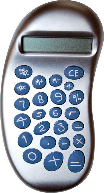 Pearl chrome handheld 8 digit bean calculator