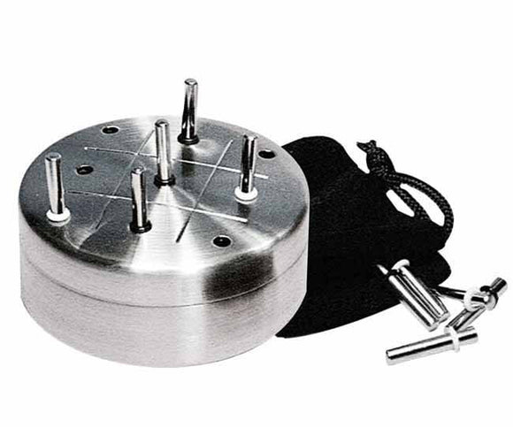 Nickel satin 'tic-tac-toe' game with pouch