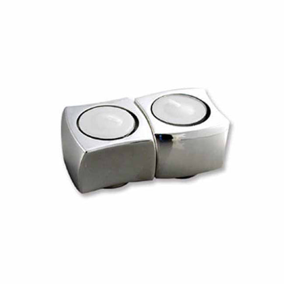 Silver reversible candle holders 'duo'