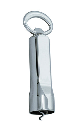 Silver covered corkscrew and bottle opener