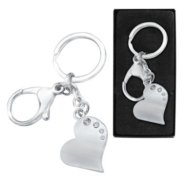 Silver bling keyring 'heart shape' in presentation box