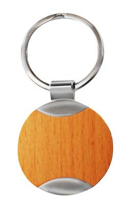 Wooden Keyring with Silver Detail