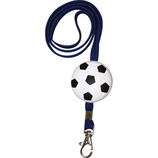 Black and white 'soccerball' lanyard with clip, Personal Accessories - Presence