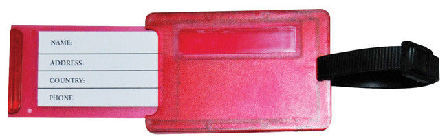 Red 'rectangular' luggage tag