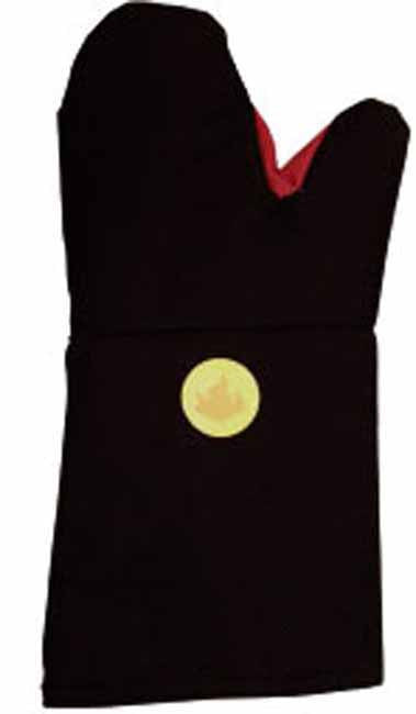 Black oven glove with heat detector, Leisure - Presence