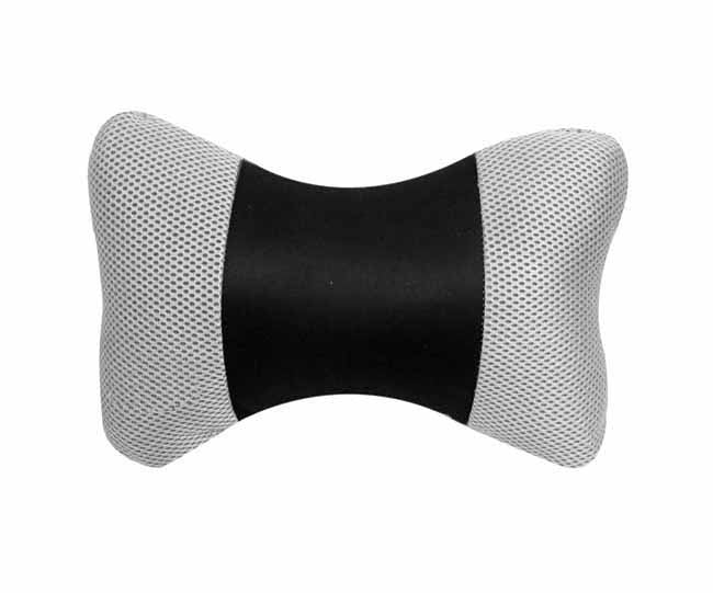 Black and grey car neck pillow with black elastic strap, Leisure - Presence