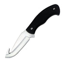 Black hunting knife with hook and nylon sheath-2