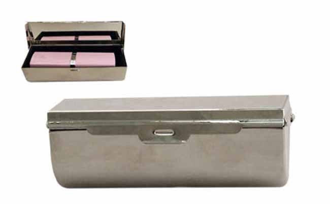 Silver Single Lipstick Case With Mirror