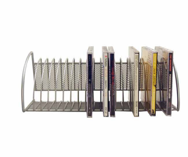 Silver mesh CD rack with logo plate (holds 20 CD's)