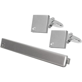 Square Cufflinks Set With Crystal Detail