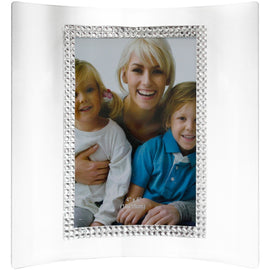 Glass and diamante 'curved' photoframe (Portrait)