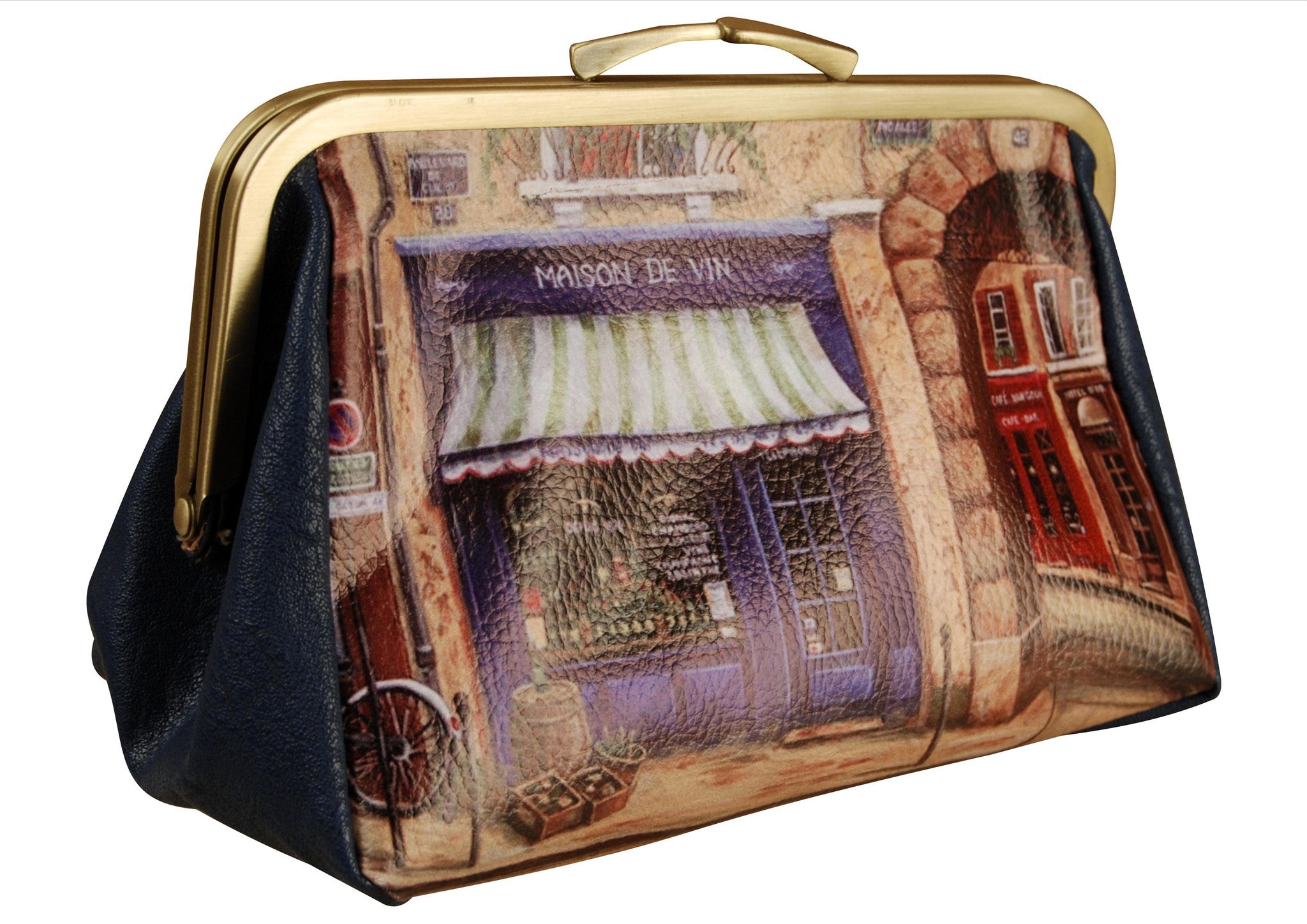 Ladies cosmetic purse with gold trim