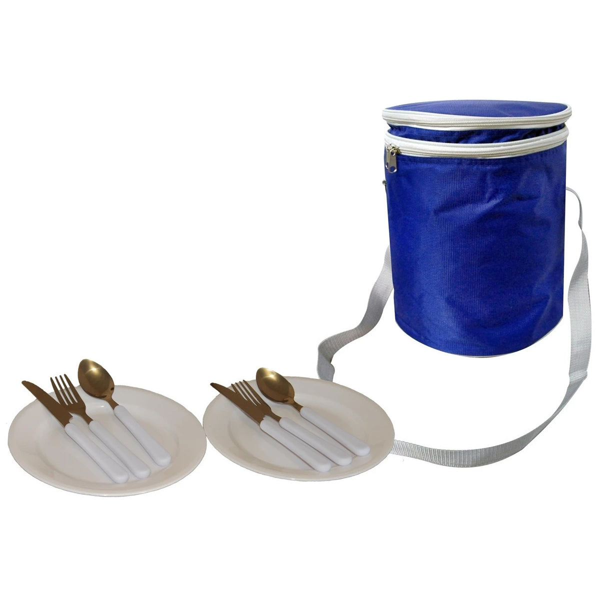 picnic bag, picnic plates and cutlery