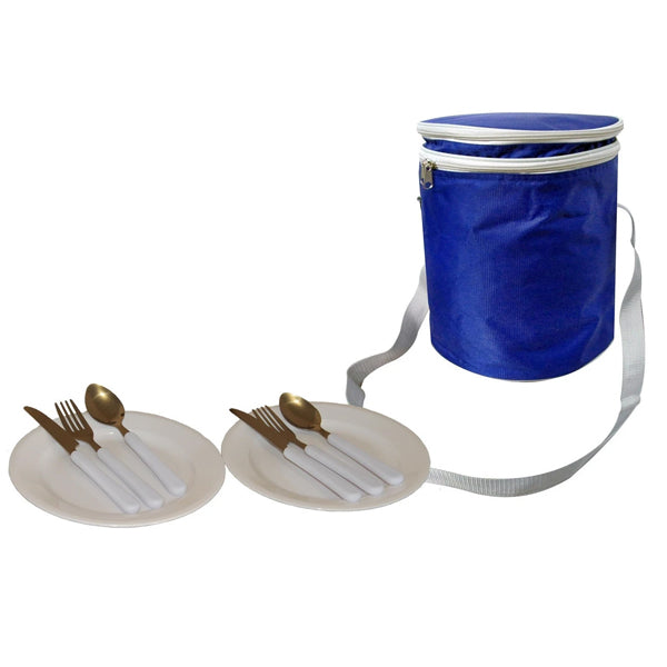 picnic bag, picnic plates and cutlery