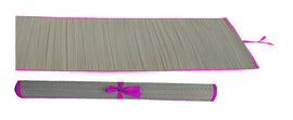 Straw multi-purpose mat with pink trim