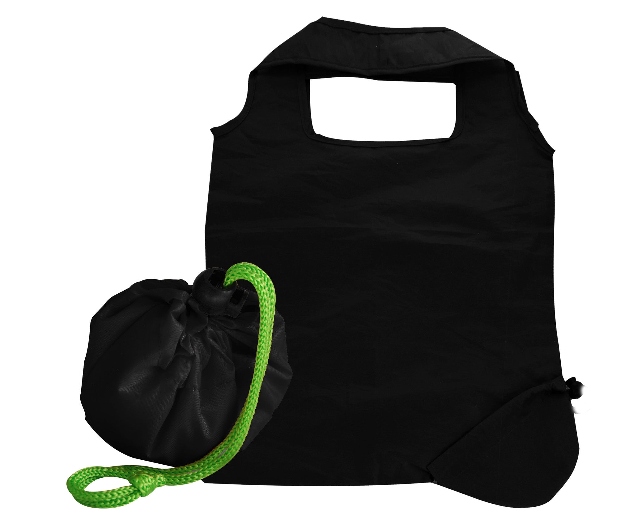 Black foldaway shopping bag