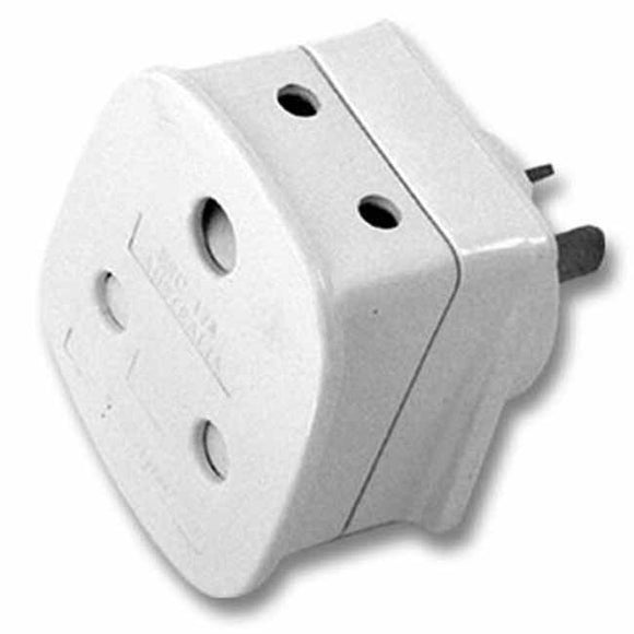 White adaptor for SA visitors to Australia