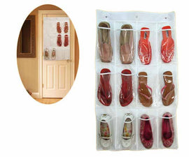Clear pvc shoe organiser (12 pockets)