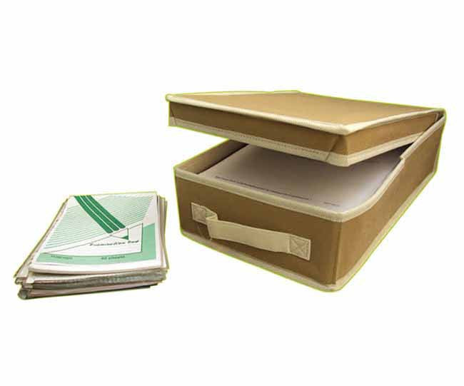 Beige A4 non-woven filing box, Storeeze Range - Presence