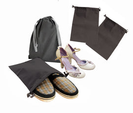 Dark grey draw string shoe bag (set of 2)