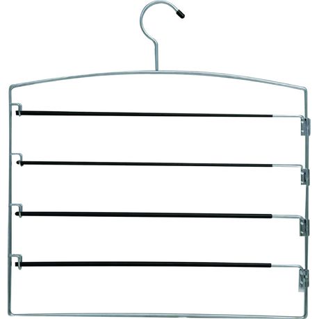 Chrome and Black Space Saver 4 Tier Trouser Hanger ( Pack Of 12)