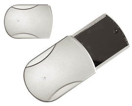 Silver sliding compact mirror with light