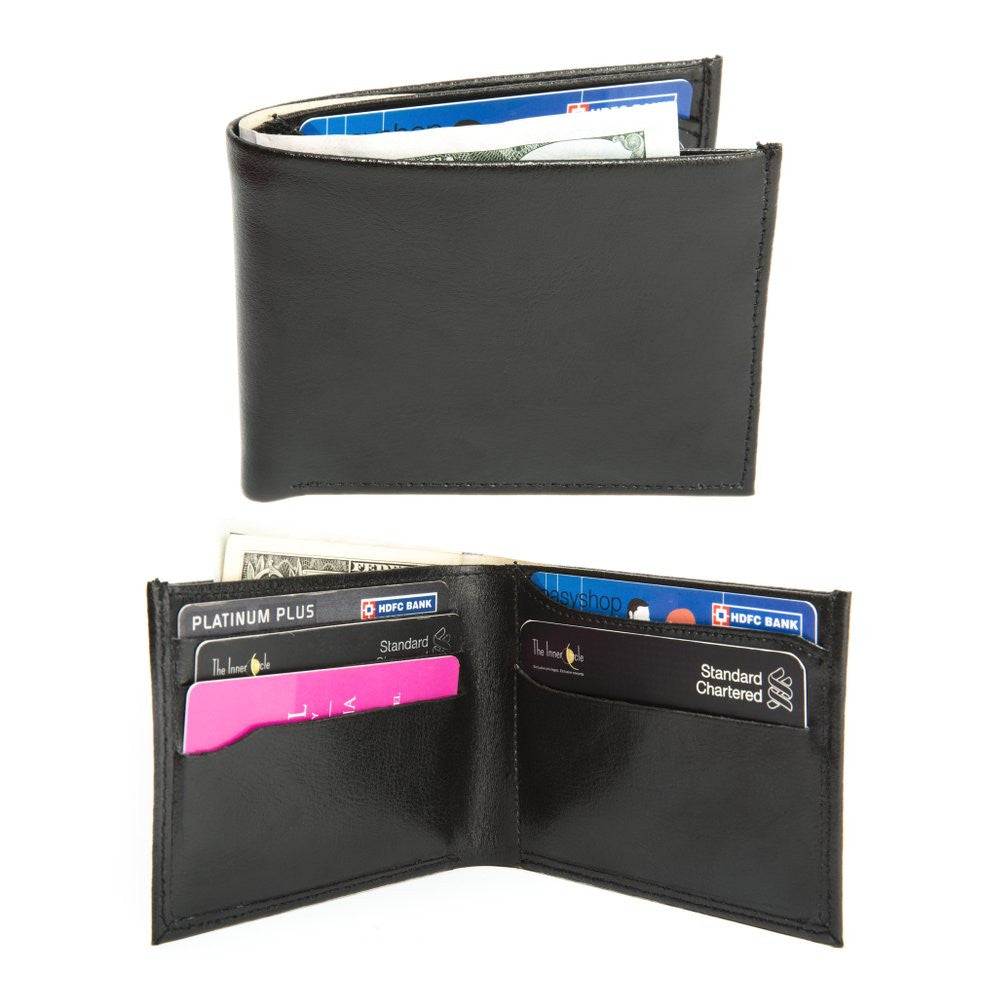 Men's Black Genuine Leather Wallet in Presentation Box