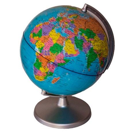 World Globe with Grey Stand